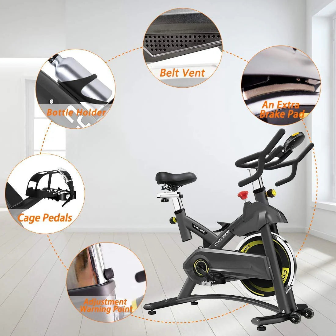 Magnetic Exercise Bike Indoor Cycling Bike Stationary Bike With Tablet Holder U6656