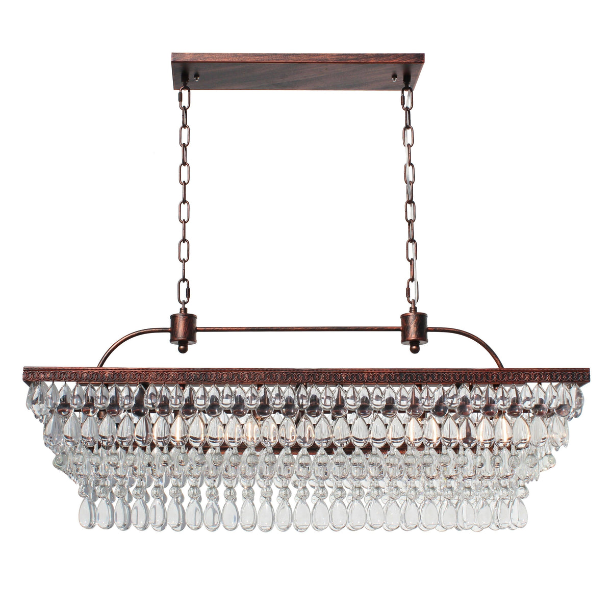 40 inch Rectangular Glass Drop Chandelier A875
