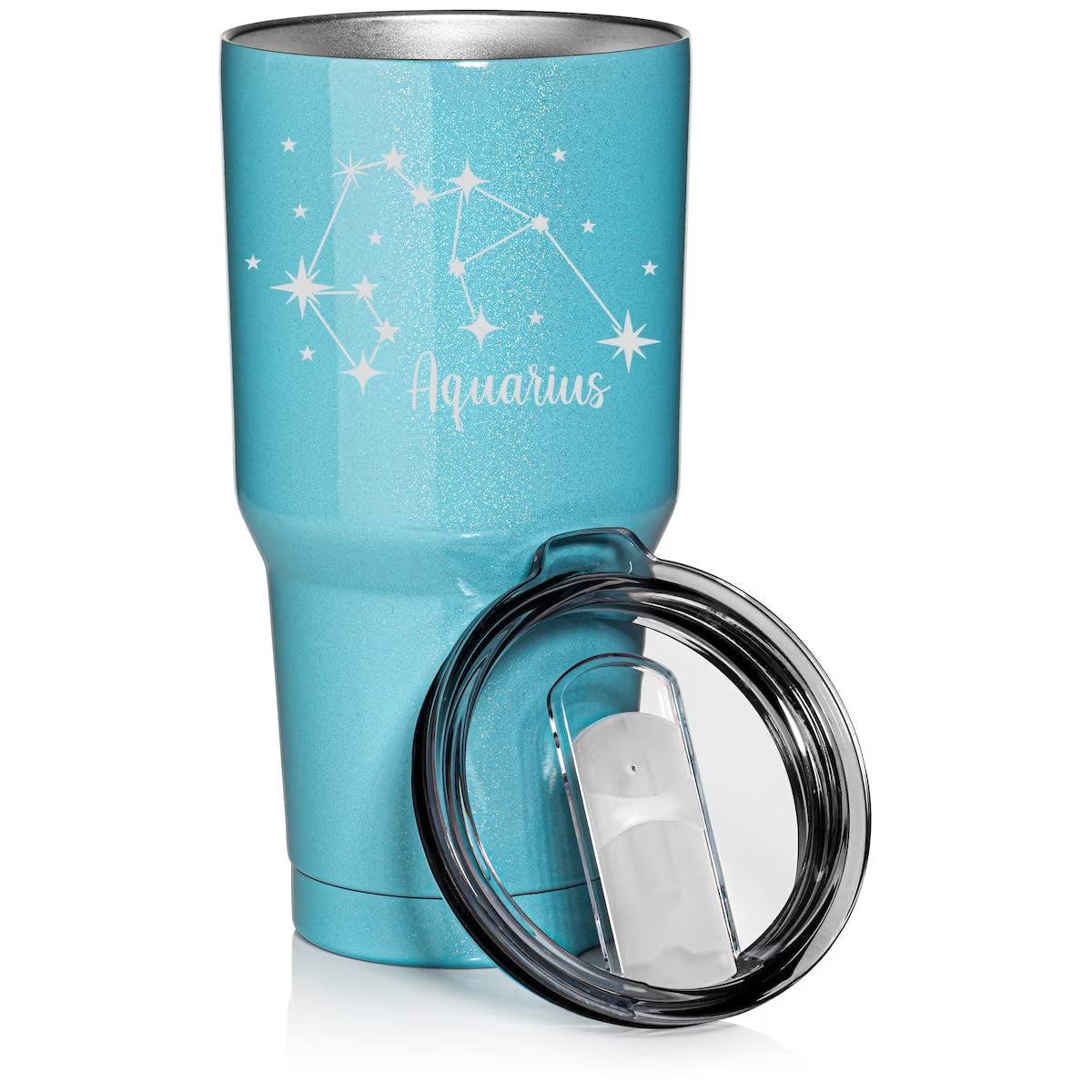 Light Blue Glitter 30 oz Stainless Steel Travel Mug D821062