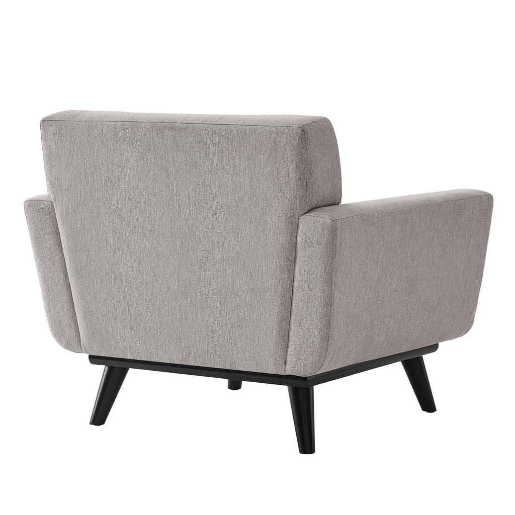 Light Gray Herringbone Fabric Armchair N5434