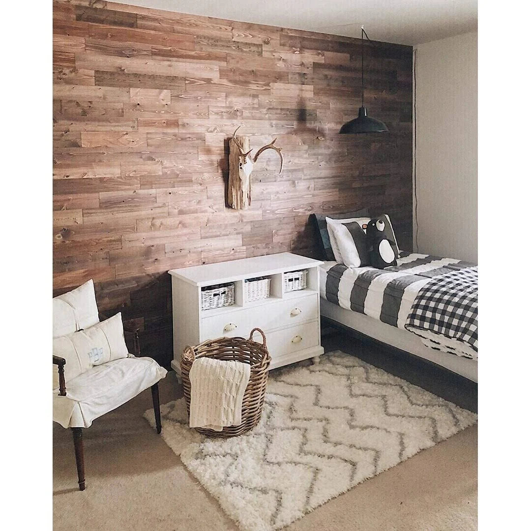 Reclaimed Wooden Wall Planks Peel and Stick 10 Sq. ft R191307
