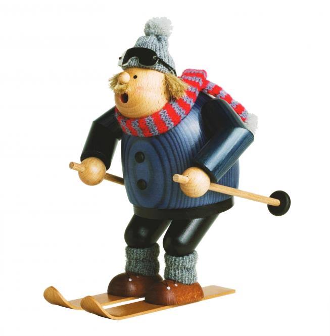 Downhill Skier German Christmas Incense Smoker F59501