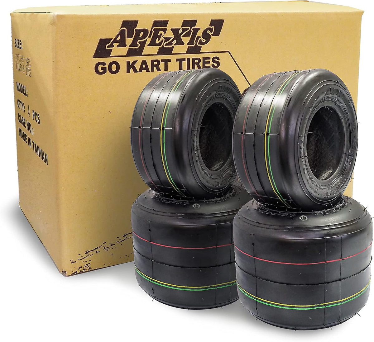 10x4.50-5 & 11x7.10-5 Go Kart Slick Tires, 4-Ply, Tubeless (Set of 4) D57481