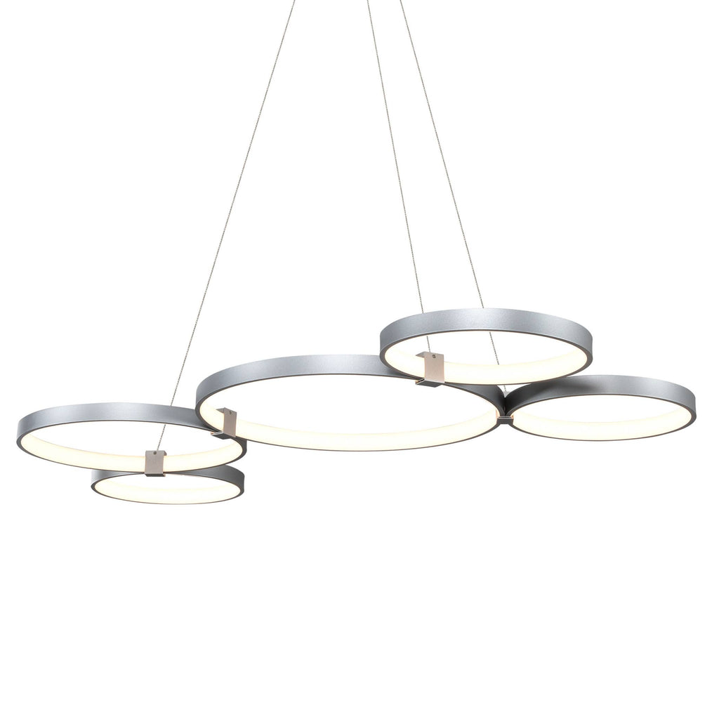 Silver 55x22 LED Adjustable Multi-Ring Chandelier V64012