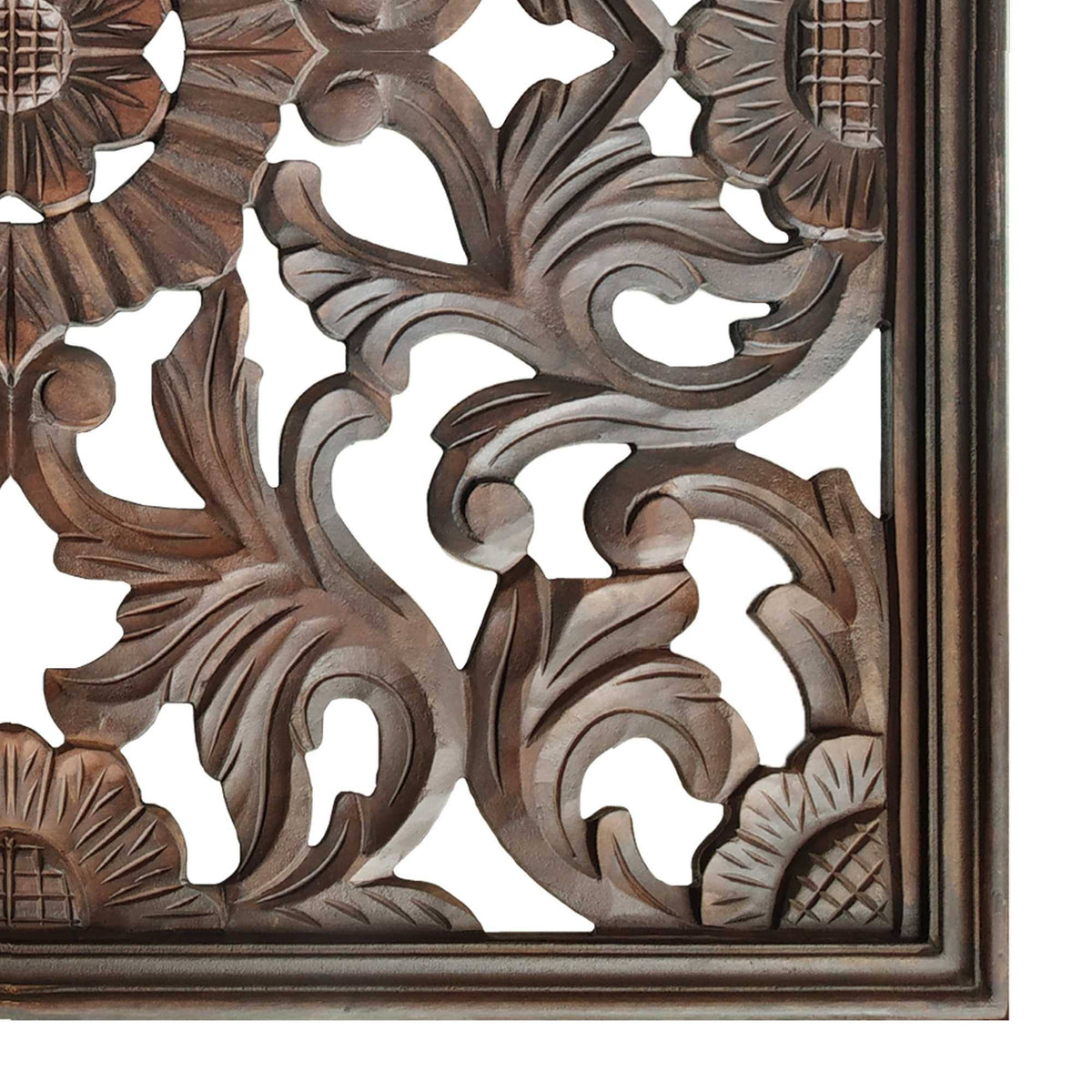 Burnt Brown Square Wooden Wall Panel S5176