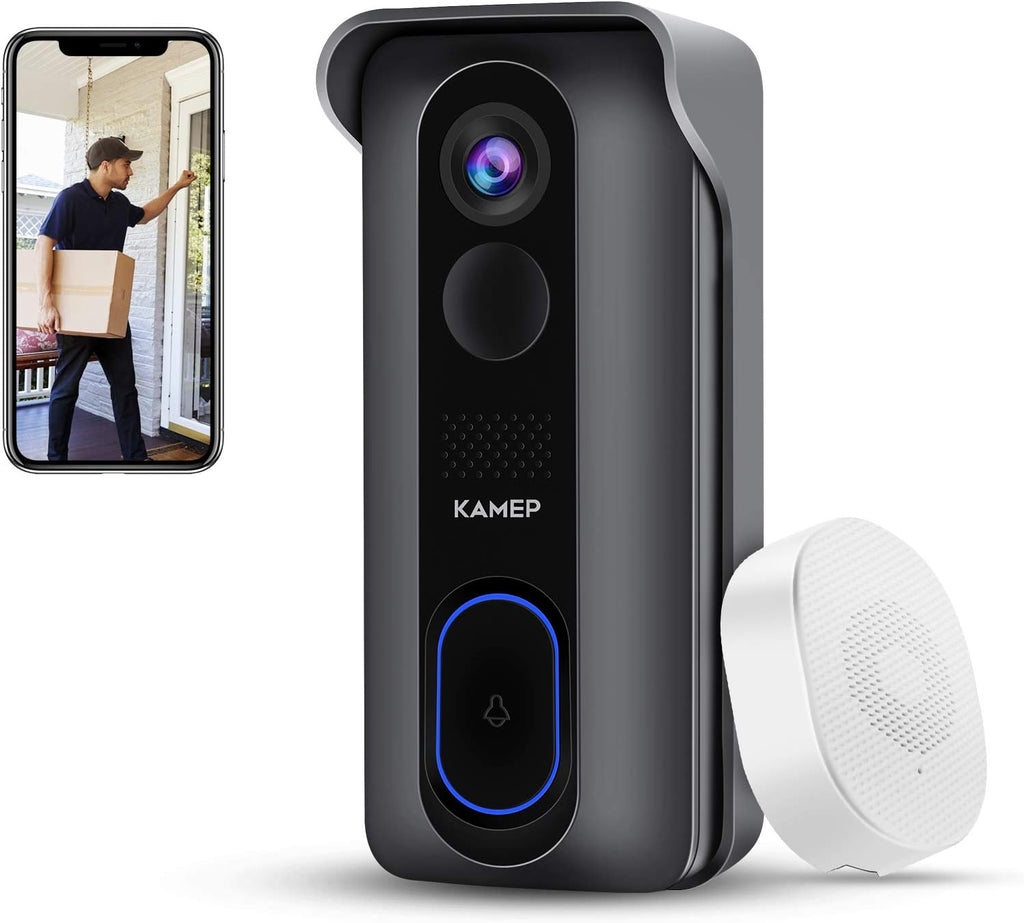 Wireless WiFi Video Doorbell Camera HD 1080P Waterproof Battery Powered with 2-Way Audio Motion Detection IR Wide Angle Cloud Storage I396832
