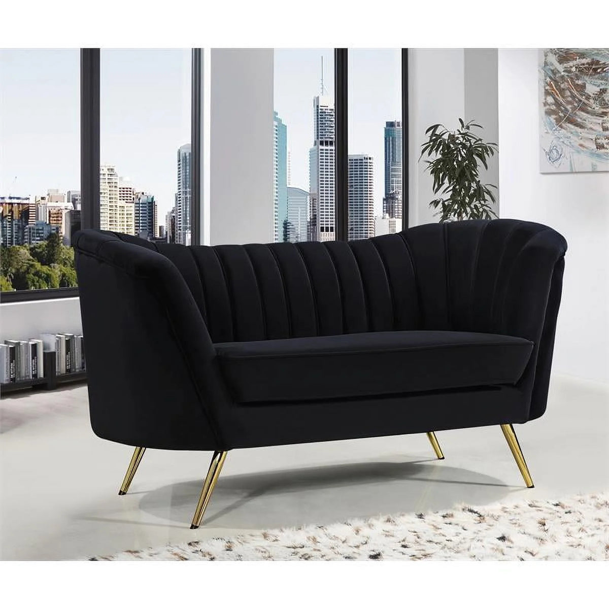 3-Piece Velvet Accent Chair Chaise & Loveseat M550360