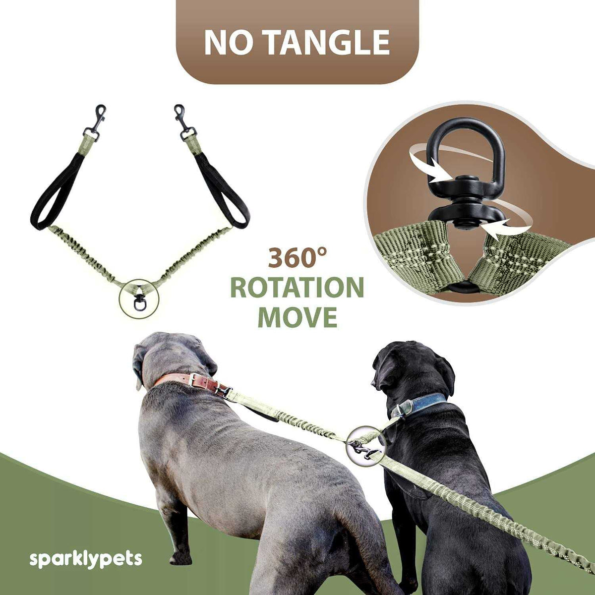 Hands Free Double Dog Leash V5685