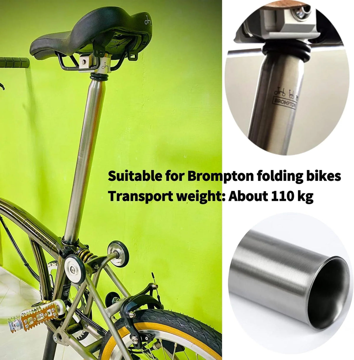Titanium Seatpost for Brompton Folding Bike, 31.8mm, 580 I81177