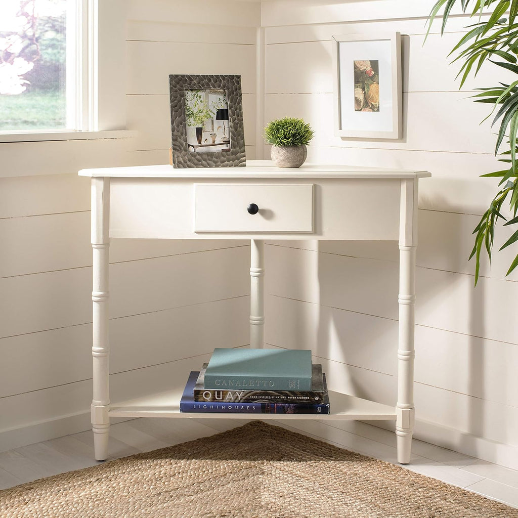 Distressed Black Corner Table L9982