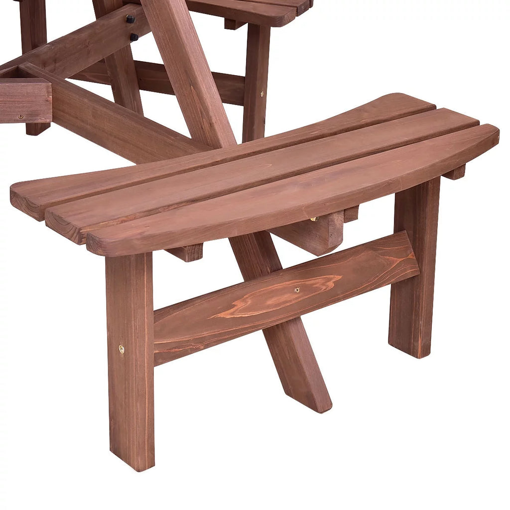 Wood 6 Person Picnic Table and Bench Set M446