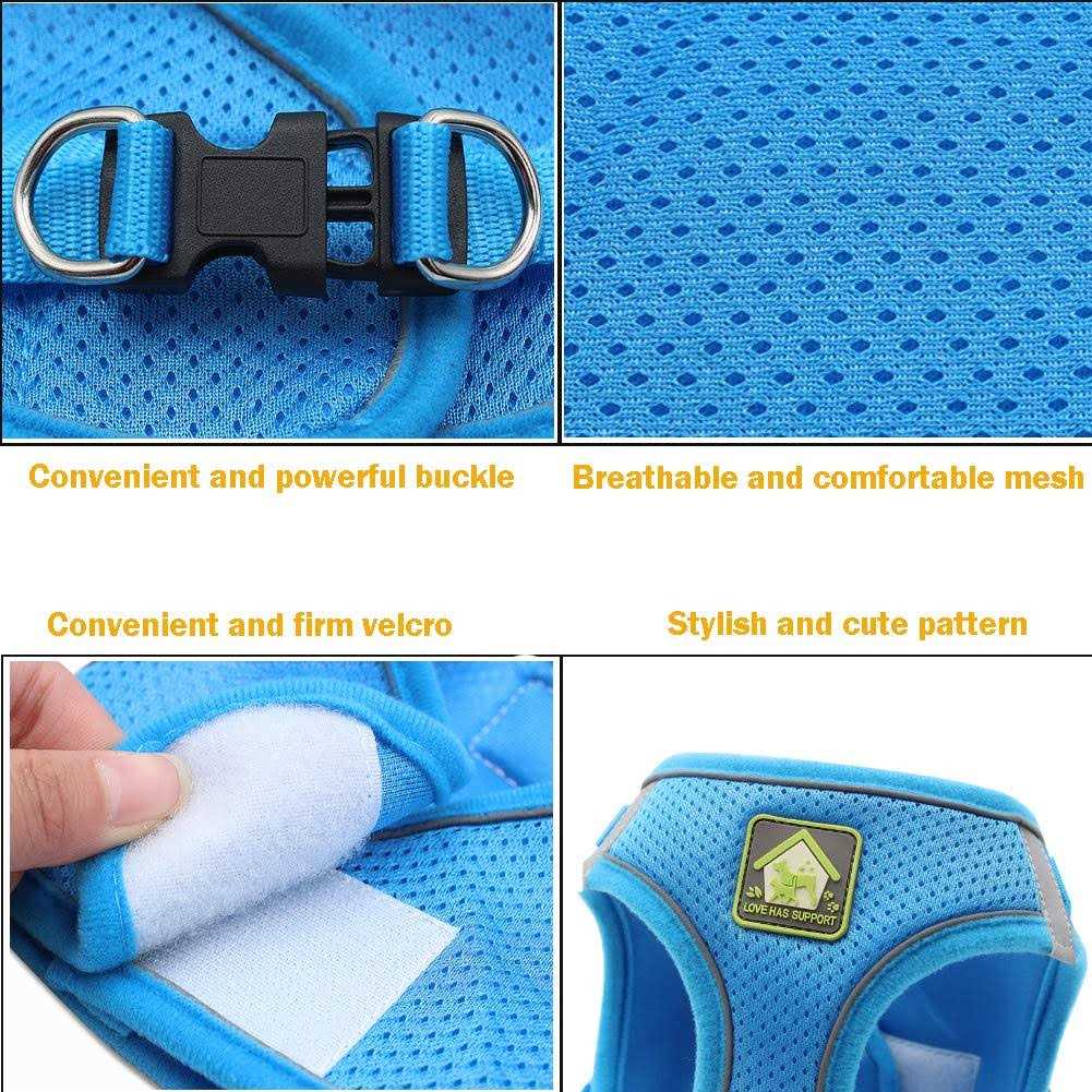 No-Pull Soft Mesh Reflective Adjustable Dog Harness and Leash Set L8322