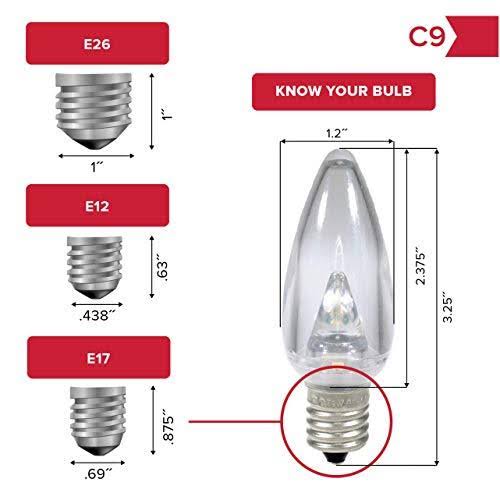 Teal C9 LED Christmas Light Bulbs U444737