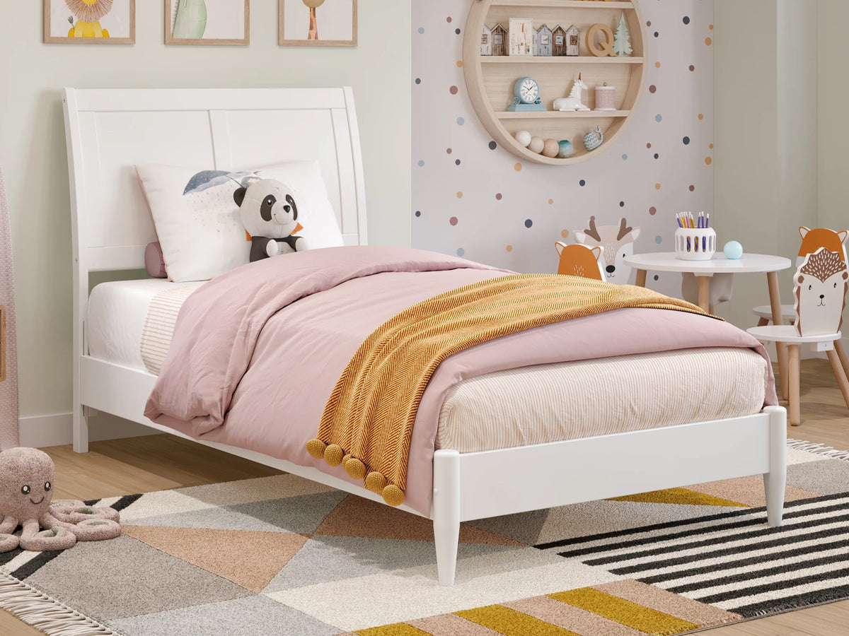 Twin Solid Wood Sleigh Platform Bed I650432