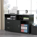 Black 2 Drawer Mobile Lateral File Cabinet with Storage Shelf D56312