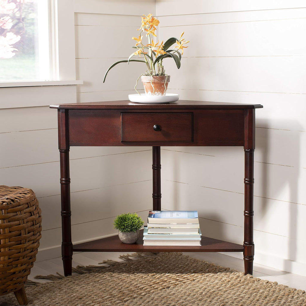 Distressed Black Corner Table L9982