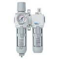 Compressed Air Filter Regulator Lubricator Combo Unit with Gauge 3/8 inch NPT Thread I5575