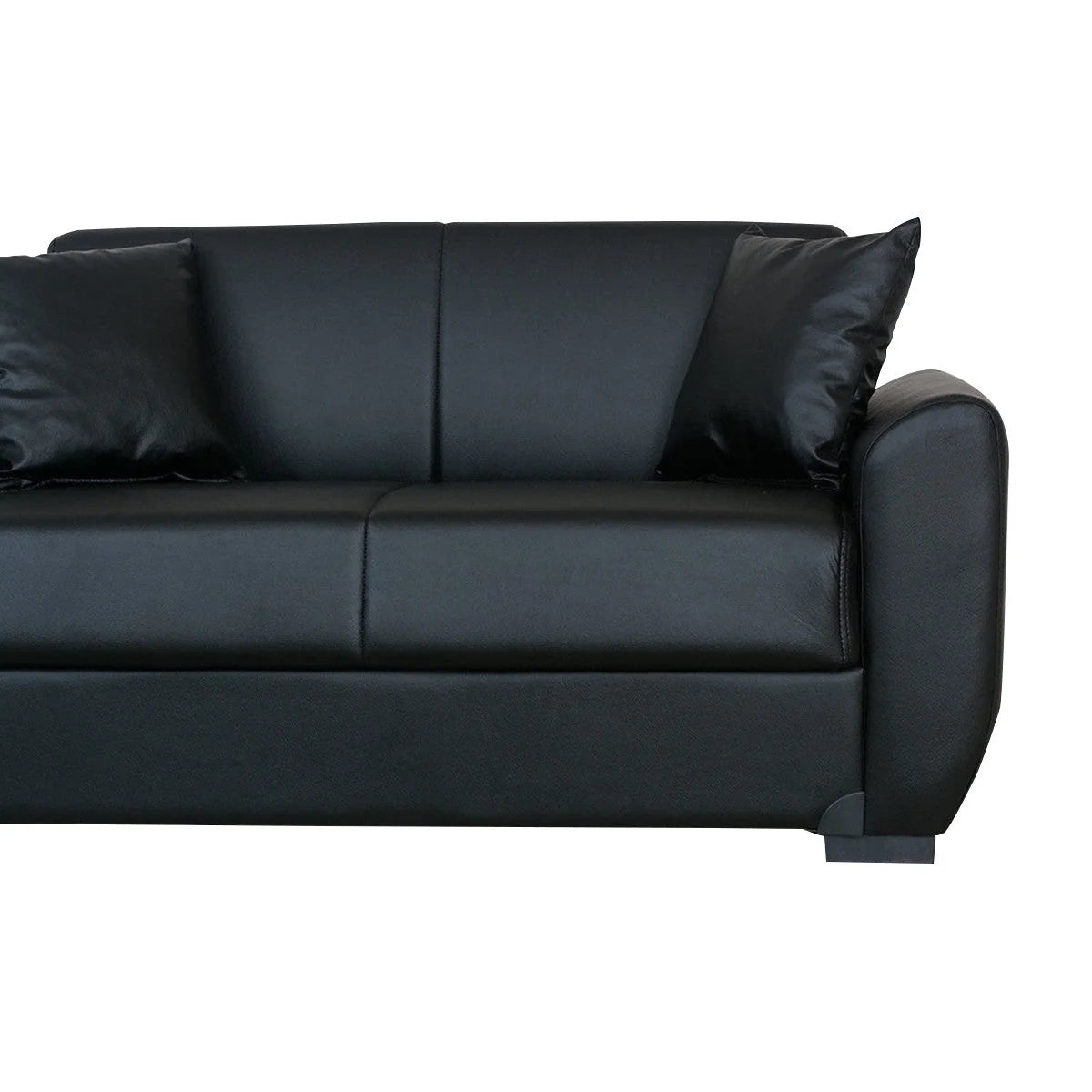 Black PU Leather Loveseat D972962