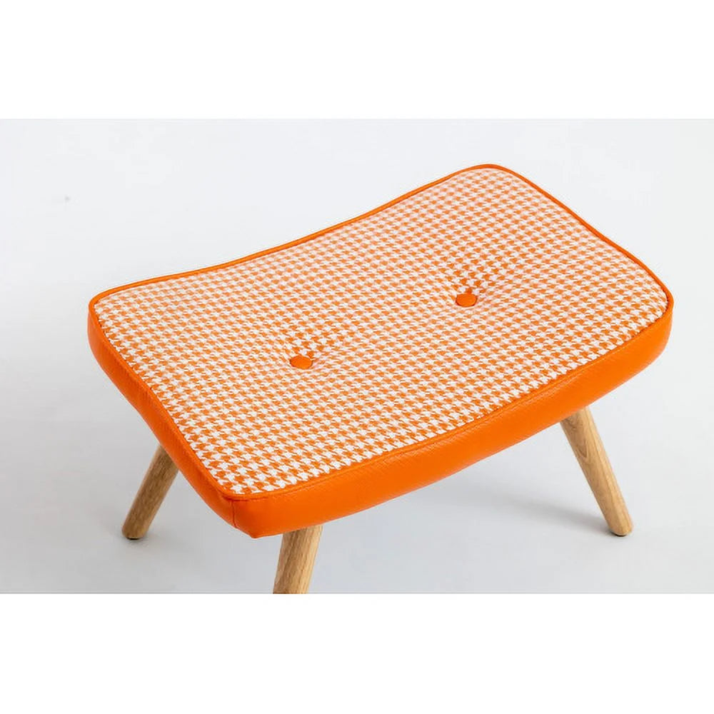 Orange Wooden Step Stool with Non-Slip Pad X757364