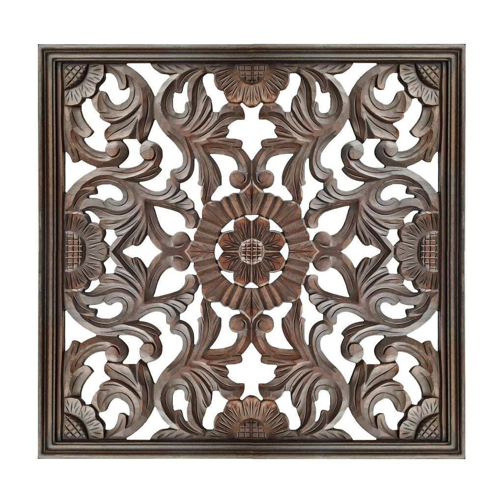 Burnt Brown Square Wooden Wall Panel S5176