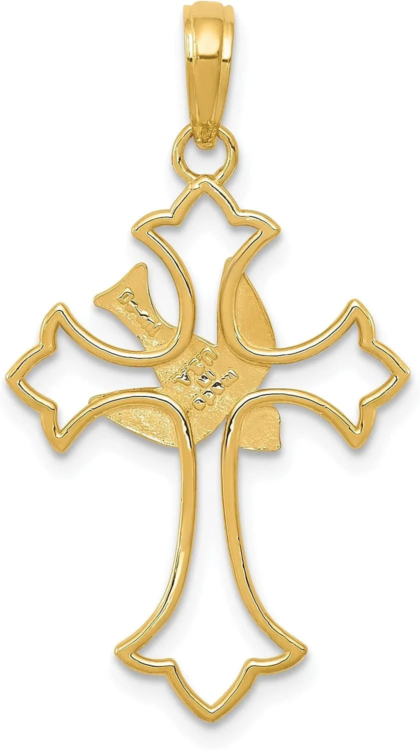 Solid 10k Yellow Gold Cross Pendant L555836