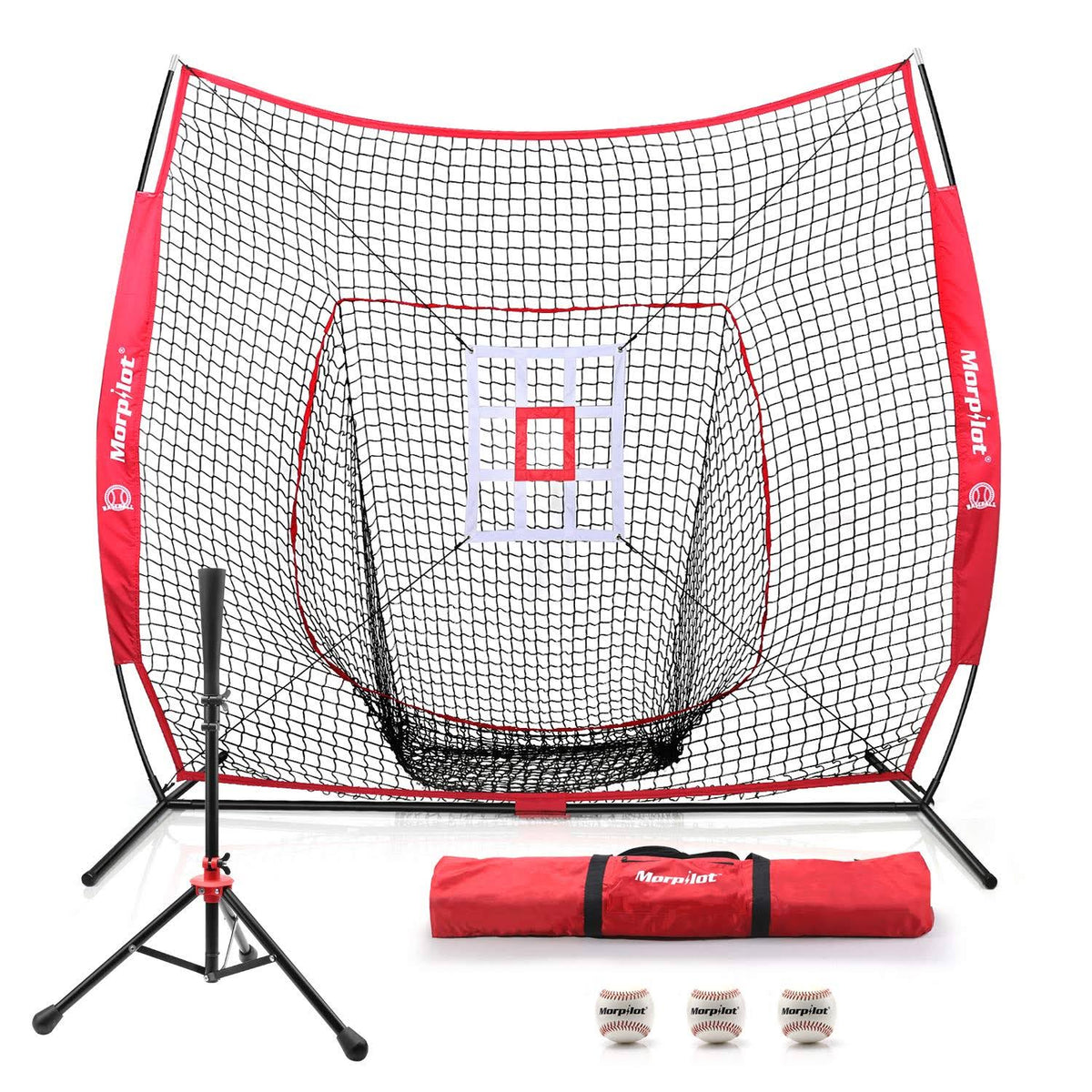 Baseball Softball Practice Net with Batting Tee 3 Training Balls X56829