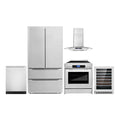 30 Electric Range, Wall Mount Range Hood, Dishwasher, Refrigerator with Ice Maker and Wine Cooler P6427