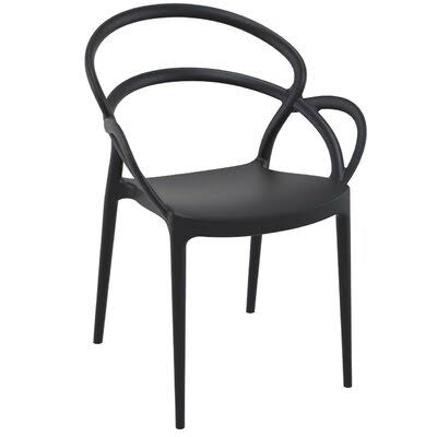 Black Stacking Patio Dining Armchair (Set of 2) V365