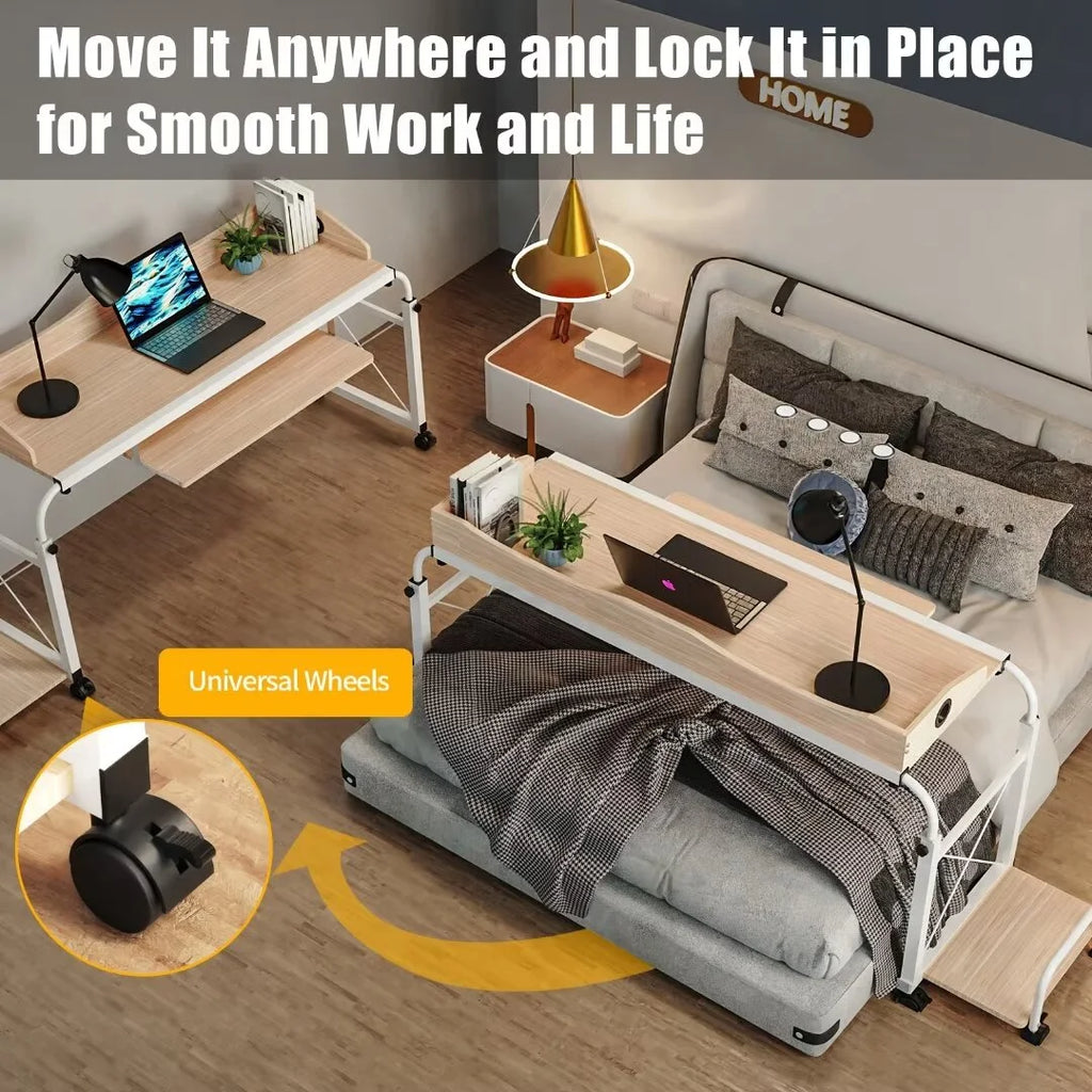 Height Adjustable Overbed Table with Wheels E7707