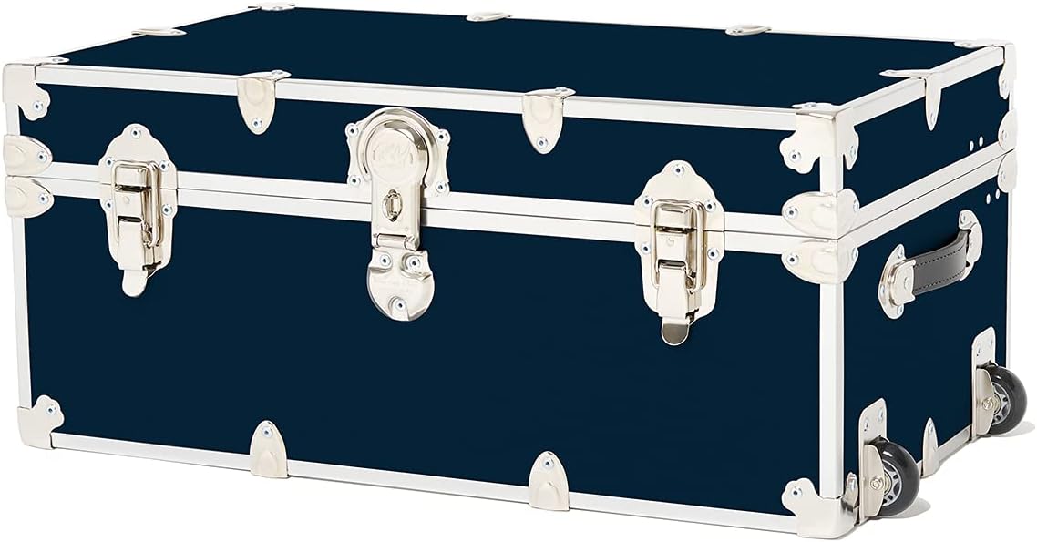 Large Storage Trunk with Mounted Wheels 32x18x14 Slate T568