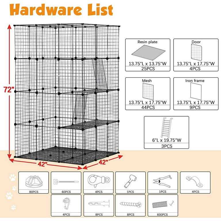 DIY 4-Door Large Cat Cage Playpen N7859