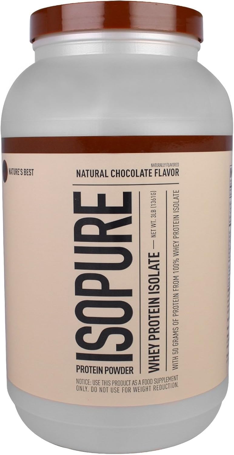 Natural Chocolate Whey Protein Isolate 3 Pounds W476