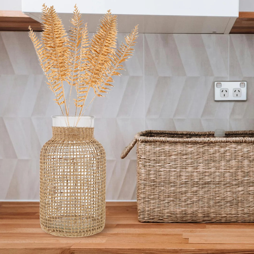 Woven Rattan Glass Vase I787176