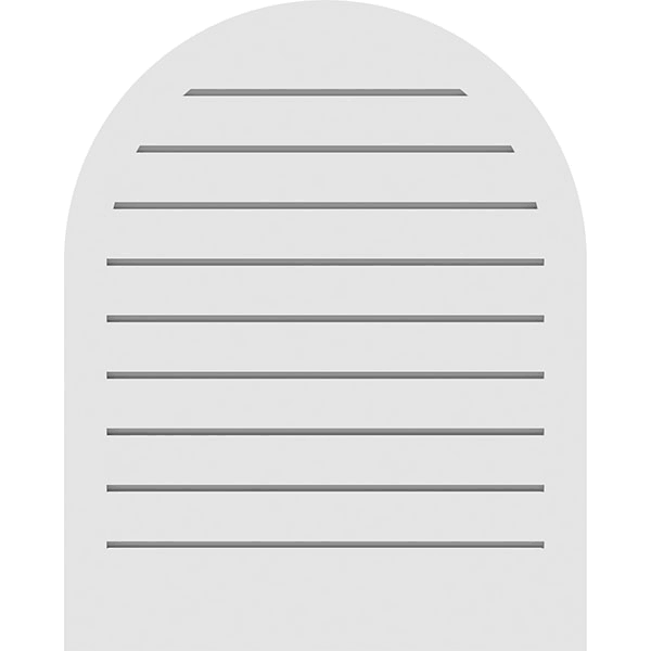 Round Top Surface Mount PVC Gable Vent with Brickmould W109