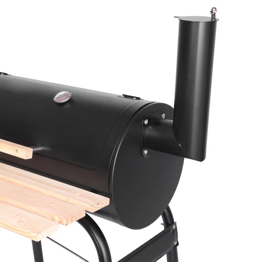 Charcoal BBQ Grill with Wheels and Storage Holder, 28 Inch B393465