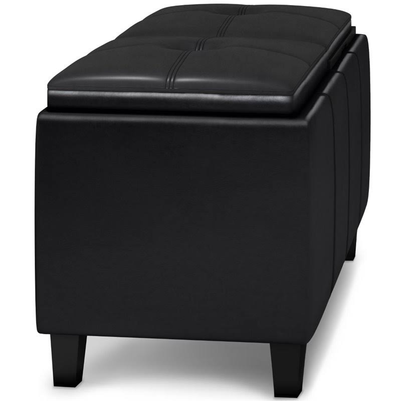 2-Tray Storage Ottoman in Midnight Black T88296