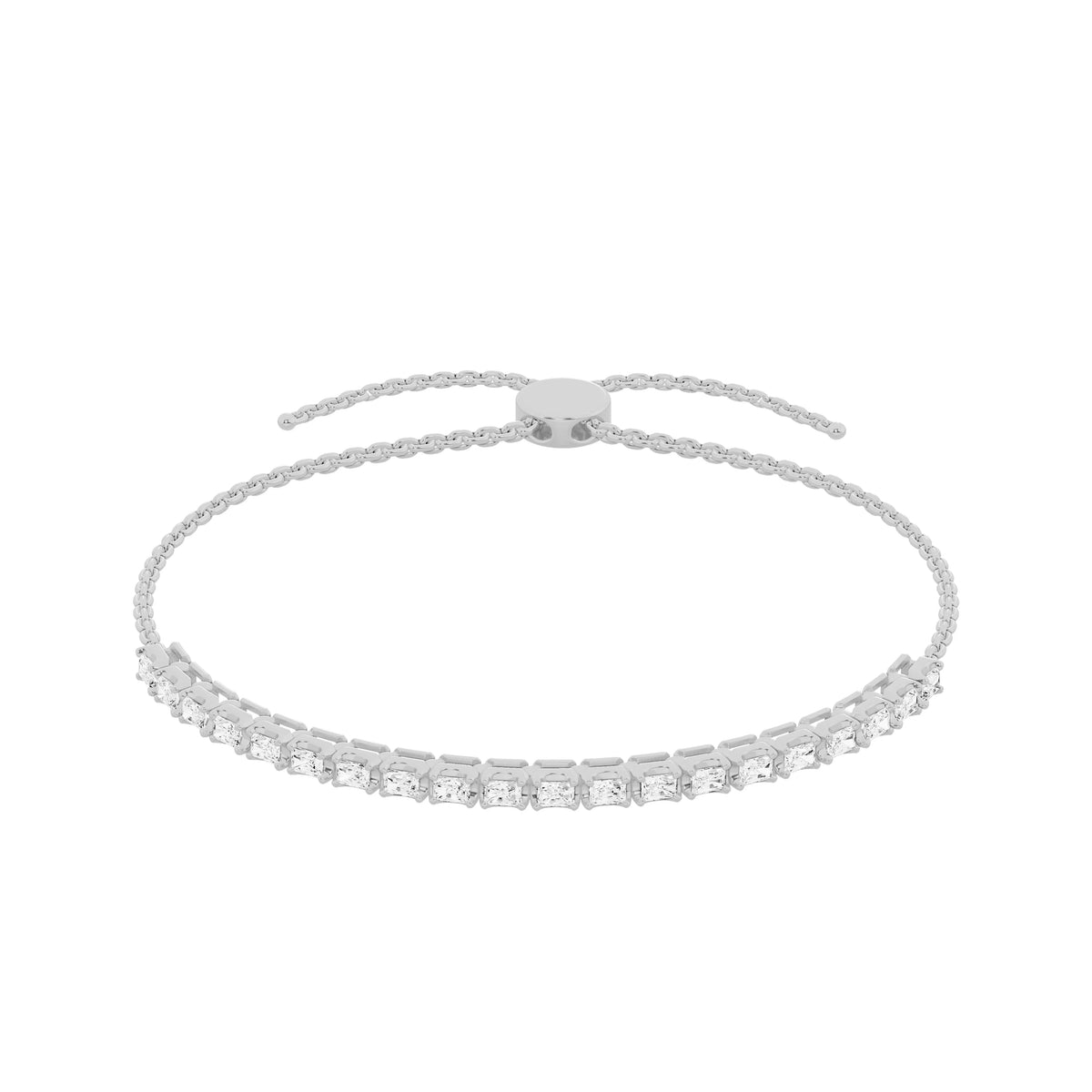 10K White Gold Diamond Tennis Bolo Bracelet X440000