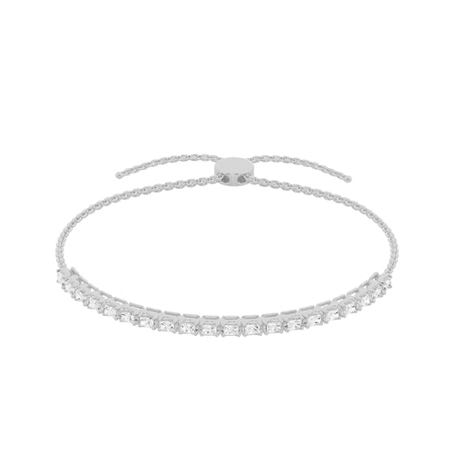 10K White Gold Diamond Tennis Bolo Bracelet X440000