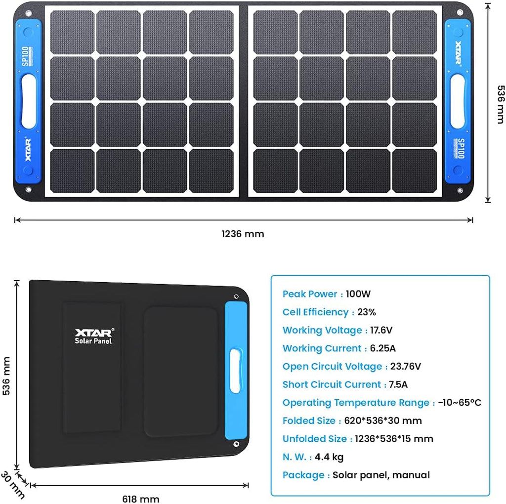 100W Foldable Solar Panel with Independent Charger C772