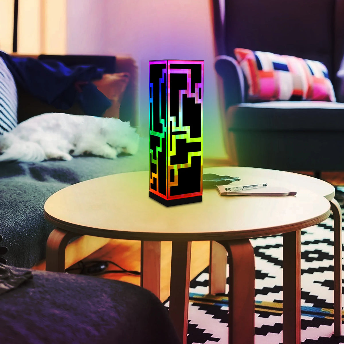 RGB Cube Standing Desk Lamp LED D141605