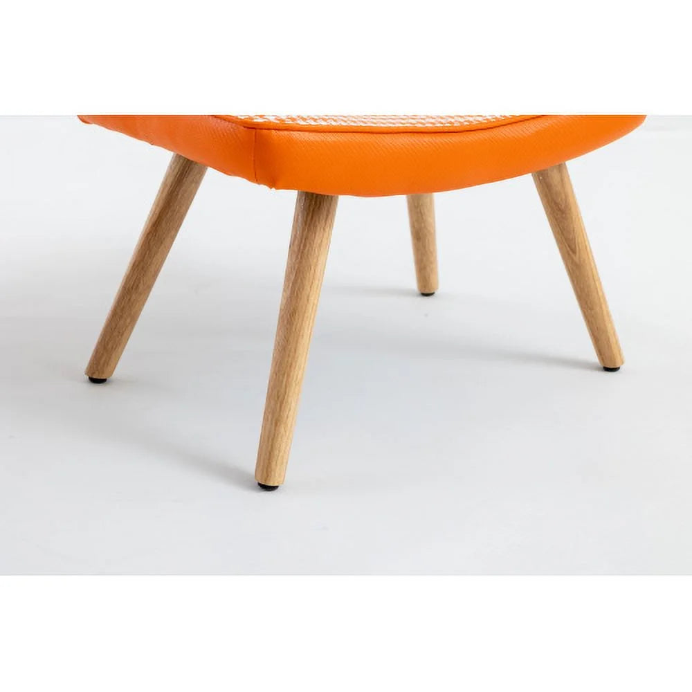 Orange Wooden Step Stool with Non-Slip Pad X757364