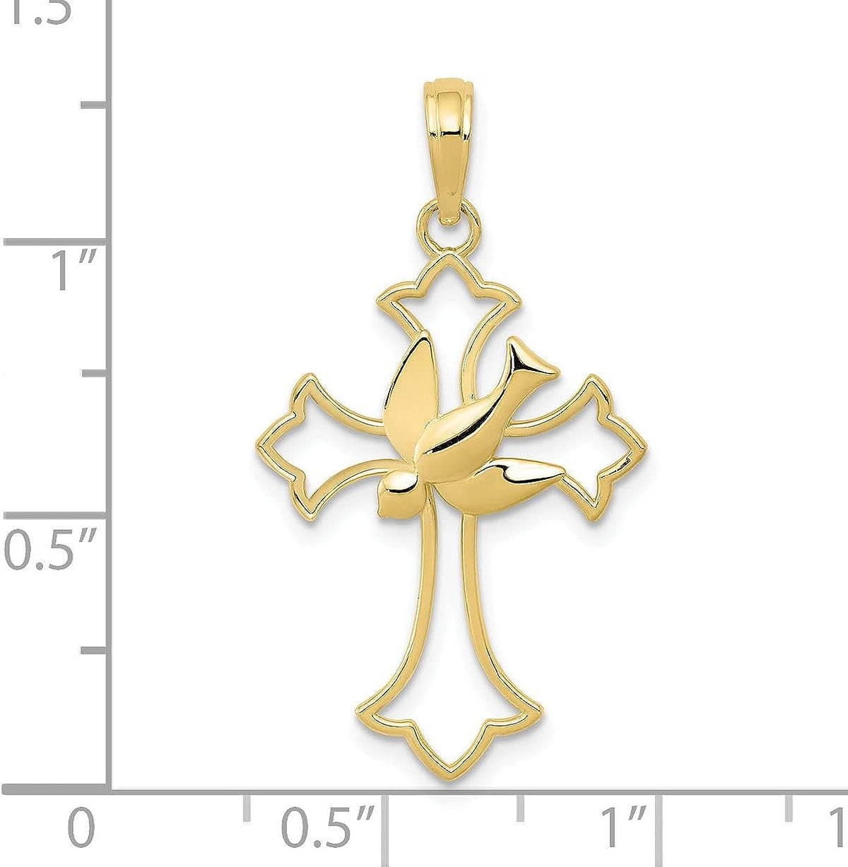 Solid 10k Yellow Gold Cross Pendant L555836