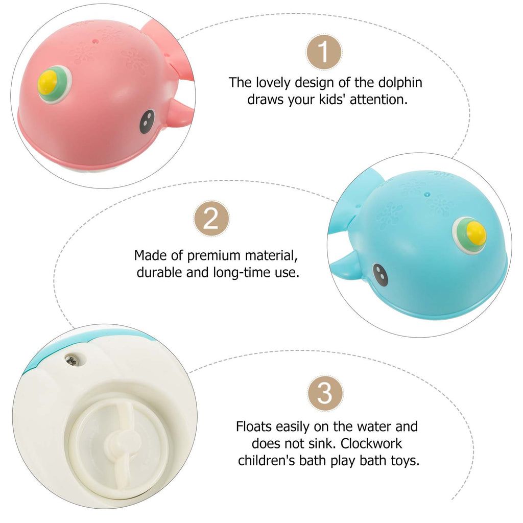 2 Pcs Whale Toy Baby Tub Wind up Bathtub Clockwork Childrens U7244