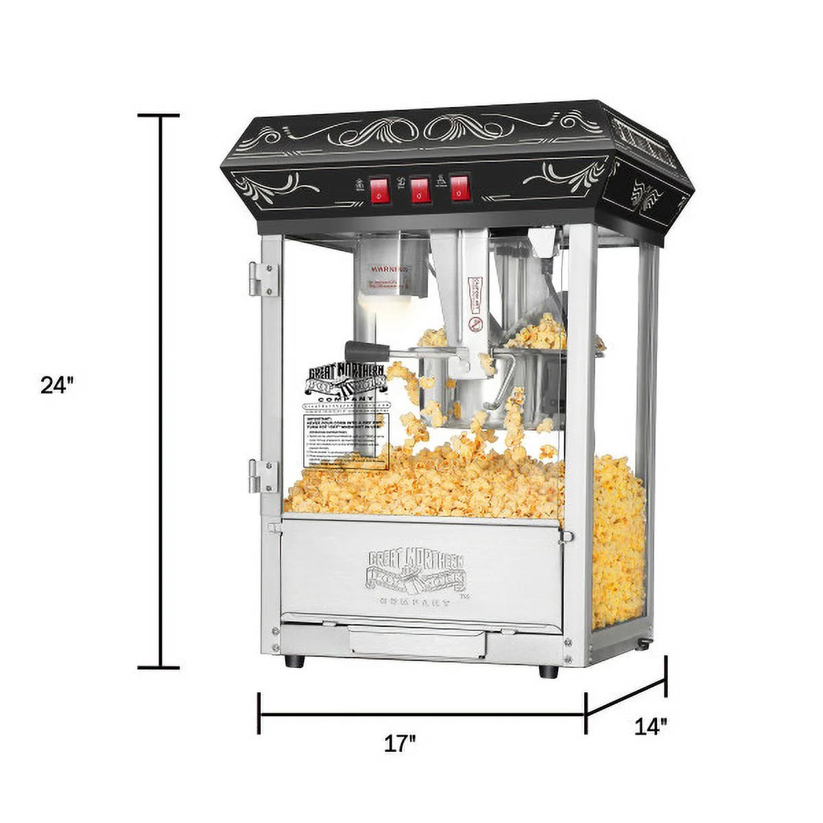 Black 8oz Kettle Popcorn Machine D772