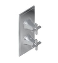 Polished Chrome Thermostatic Valve Trim Plate with Cross Handle F98806