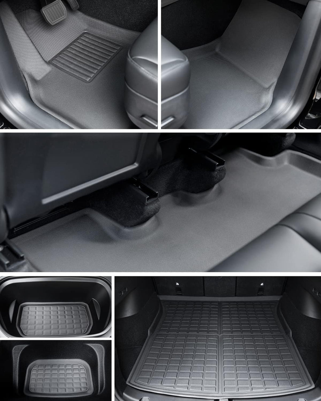 All Weather TPE Floor Mats Cargo Liner Trunk Mats 6 Pieces T2191