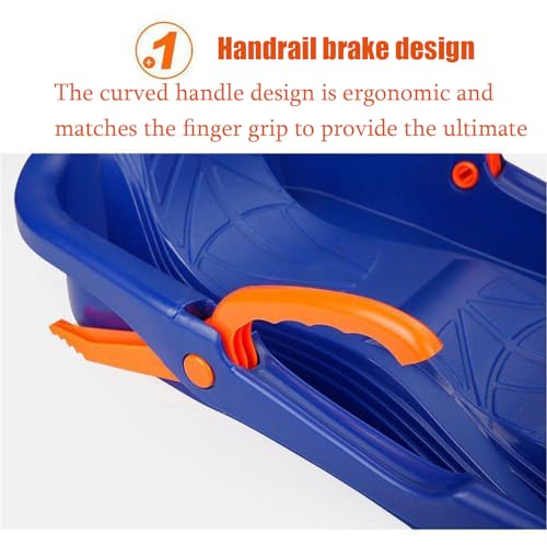 Plastic Toboggan Snow Sled with Pull Rope and Handles S3765
