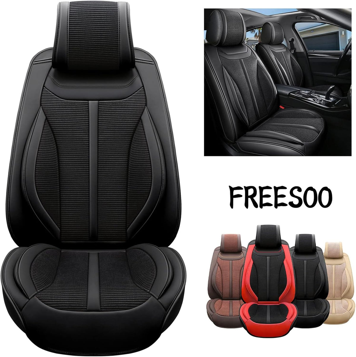 Faux Leather Car Seat Cover Front Only F75723