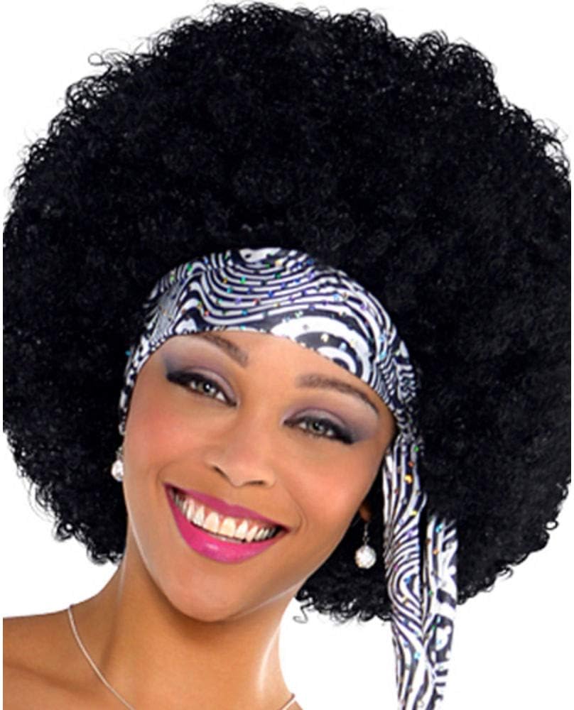 Disco Costume for Adults, Size Medium, Includes Top, Flare Pants, and Headscarf P5144