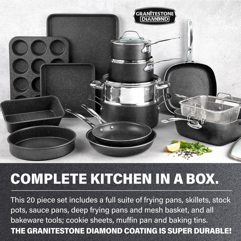 20 Piece Nonstick Cookware and Bakeware Set D16752